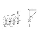 Bathtub tap Deck-mounted complete material: Brass, color: Chrome surface: Glossy Deck-mounted Bathtub tap Deck-mounted complete material: Brass, color: Chrome surface: Glossy Deck-mounted