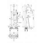 Bathtub tap Floor-standing complete material: Brass, color: Grey surface: Satin Floor standing Bathtub tap Floor-standing complete material: Brass, color: Grey surface: Satin Floor standing