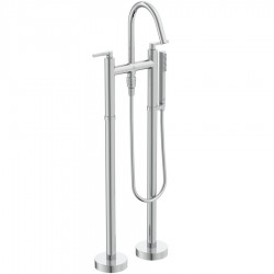 Μπαταρία μπανιέρας επιδαπέδια κομπλέ από ορείχαλκο λαβή lever, χρώμα: Χρωμέ επιφάνεια: Γυαλιστερή