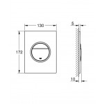 Flush wall plates for concealed cistern dual flush valve material: ABS Pneumatic, color: Chrome surface: Matt Flush plates