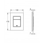 Πλακέτα εντοιχιζόμενου καζανακίου brushed warm sunset από ABS διπλής ενέργειας με πνευματικό μηχανισμό, χρώμα: Ροζ Χρυσό επιφάνεια: Βουρτσισμένη Πλακέτες