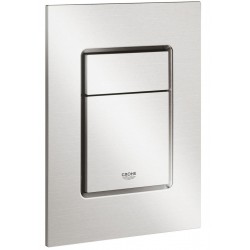 Πλακέτα εντοιχιζόμενου καζανακίου supersteel από ABS διπλής ενέργειας με πνευματικό μηχανισμό, χρώμα: Χρωμέ επιφάνεια: Βουρτσισμένη Πλακέτες