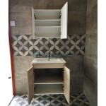 Bathroom furniture set with washbasin 60x47x62 material: Wood composite wall mounted, color: Wood Oak Bathroom furniture sets Bathroom furniture set with washbasin 60x47x62 material: Wood composite wall mounted, color: Wood Oak Bathroom furniture sets
