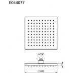 Κεφαλή ντους οροφής 20x20 από ABS 1 ροής & βραχίονα Square 10cm, χρώμα: Χρωμέ επιφάνεια: Γυαλιστερή Κεφαλές ντους