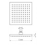 Κεφαλή ντους οροφής 20x20 από ABS 1 ροής & βραχίονα Square  20cm, χρώμα: Χρωμέ επιφάνεια: Γυαλιστερή Κεφαλές ντους