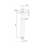 Κεφαλή ντους οροφής 20x20 από ABS 1 ροής & βραχίονα Square  20cm, χρώμα: Χρωμέ επιφάνεια: Γυαλιστερή Κεφαλές ντους