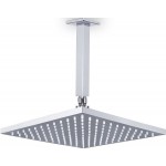 Κεφαλή ντους οροφής 20x20 από ABS 1 ροής & βραχίονα Square  20cm, χρώμα: Χρωμέ επιφάνεια: Γυαλιστερή Κεφαλές ντους