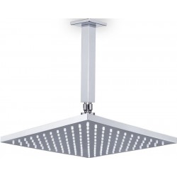 Κεφαλή ντους οροφής 20x20 από ABS 1 ροής & βραχίονα Square  20cm, χρώμα: Χρωμέ επιφάνεια: Γυαλιστερή Κεφαλές ντους