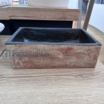 Washbasin Free standing 38x28x12 material: Ceramic Without hole Without overflow, color: Beige/Black surface: Matt Free standing