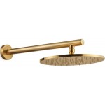 Shower head Wall-mounted 20x20 material: Inox, style: 1 spray, color: Gold surface: Brushed Overhead showers