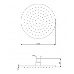 Shower head Ceiling-mounted 20x20 material: Inox, style: 1 spray, color: Gold surface: Brushed Overhead showers