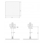 Shower head Ceiling-mounted 30x30 material: Brass, style: 1 spray, color: Black surface: Matt Overhead showers