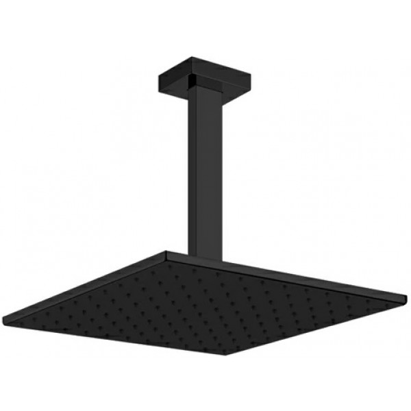 Shower head Ceiling-mounted 30x30 material: Brass, style: 1 spray, color: Black surface: Matt Overhead showers
