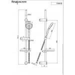 Βέργα ντους 75cm από ορείχαλκο με τηλέφωνο, σπιράλ & σαπουνοθήκη, χρώμα: Χρωμέ επιφάνεια: Γυαλιστερή Βέργες ντους