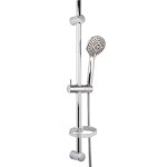 Βέργα ντους 75cm από ορείχαλκο με τηλέφωνο, σπιράλ & σαπουνοθήκη, χρώμα: Χρωμέ επιφάνεια: Γυαλιστερή Βέργες ντους