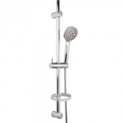 Shower slider rail 75cm material: Brass with hand shower, hose & soap holder, color: Chrome surface: Glossy Shower slider rails