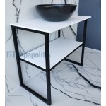 Έπιπλο μπάνιου κομπλέ με νιπτήρα, 80x70x45 από μέταλλο επίτοιχου τύπου, χρώμα: Μαύρο Έπιπλα μπάνιου κομπλέ Έπιπλο μπάνιου κομπλέ με νιπτήρα, 80x70x45 από μέταλλο επίτοιχου τύπου, χρώμα: Μαύρο Έπιπλα μπάνιου κομπλέ