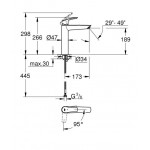 Μπαταρία νιπτήρος επικαθήμενη αναμεικτική από ορείχαλκο υψηλή χωρίς βαλβίδα XL-Size, Cold start, smooth body, χρώμα: Χρωμέ επιφάνεια: Γυαλιστερή Επικαθήμενες