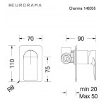 Shower tap Wall-mounted concealed - complete set 1 way material: Brass mixer With plate without hand shower, hose and holder, color: Chrome surface: Glossy Wall-mounted - external part
