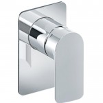 Shower tap Wall-mounted concealed - complete set 1 way material: Brass mixer With plate without hand shower, hose and holder, color: Chrome surface: Glossy Wall-mounted - external part