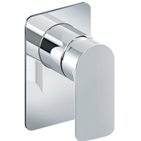 Shower tap Wall-mounted concealed - complete set 1 way material: Brass mixer With plate without hand shower, hose and holder, color: Chrome surface: Glossy Wall-mounted - external part