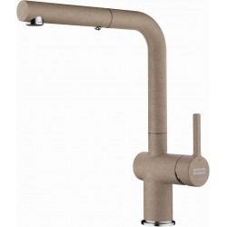Kitchen tap Deck-mounted material: Brass With Pull-Out Spray 1 jet, color: Brown surface: Matt