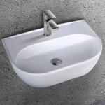 Washbasin Wall-mounted 45x32x14 no pedestal / Without overflow With 1 bowl With hole in the middle material: Porcelain, color: White surface: Glossy Wall-mounted