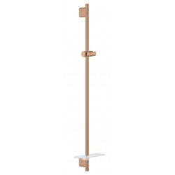 Shower slider rail 90cm material: Brass Brushed Warm Sunset with soap holder, color: Pink Gold surface: Brushed