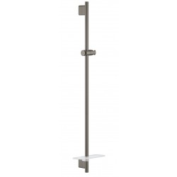 Βέργα ντους 90cm από ορείχαλκο brushed hard graphite με σαπουνοθήκη, χρώμα: Γκρι επιφάνεια: Βουρτσισμένη