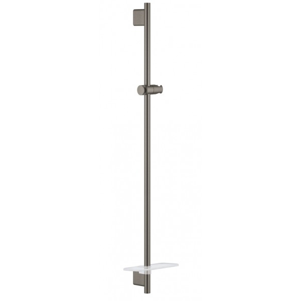 Shower slider rail 90cm material: Brass brushed hard graphite with soap holder, color: Grey surface: Brushed Shower slider rails