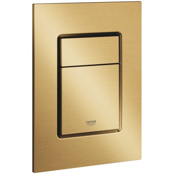 Flush wall plates for concealed cistern brushed cool sunrise dual flush valve material: ABS Pneumatic, color: Gold surface: Brushed Flush plates