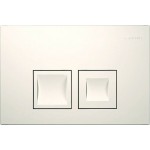 Πλακέτα εντοιχιζόμενου καζανακίου alpine white από ABS διπλής ενέργειας μηχανικά με έλασμα, χρώμα: Λευκό επιφάνεια: Γυαλιστερή Πλακέτες