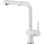 Kitchen tap Deck-mounted material: Brass With Pull-Out Spray 1 jet, color: White surface: Matt Deck-mounted