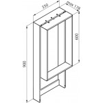Σπογγοθήκη από solid surface κρεμαστή μονή 35x17x90, καμπίνας με 1 ράφι & πετσετοθήκη εξωτερικά, χρώμα: Μαύρο επιφάνεια: Ματ