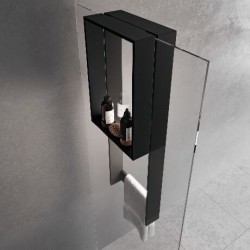 Sponge box material: Solid Surface Hanging Single, color: Black surface: Matt