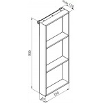 Σπογγοθήκη από solid surface κρεμαστή τριπλή  35x8,5x90, καμπίνας με 3 ράφια & άγκιστρο εξωτερικά, χρώμα: Μαύρο επιφάνεια: Ματ
