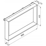 Σπογγοθήκη από solid surface κρεμαστή μονή καμπίνας μςε 1 ράφι & άγκιστρο εξωτερικά, 60x8,5x40, χρώμα: Μαύρο επιφάνεια: Ματ