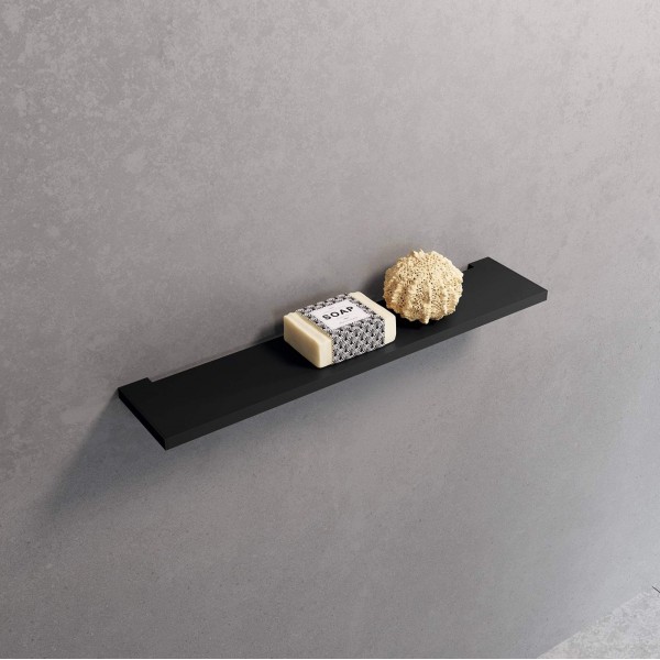 Σπογγοθήκη από solid surface μονή ρηχή διπλής στήριξης 17,5x9,7, χρώμα: Μαύρο επιφάνεια: Ματ Σπογγοθήκες