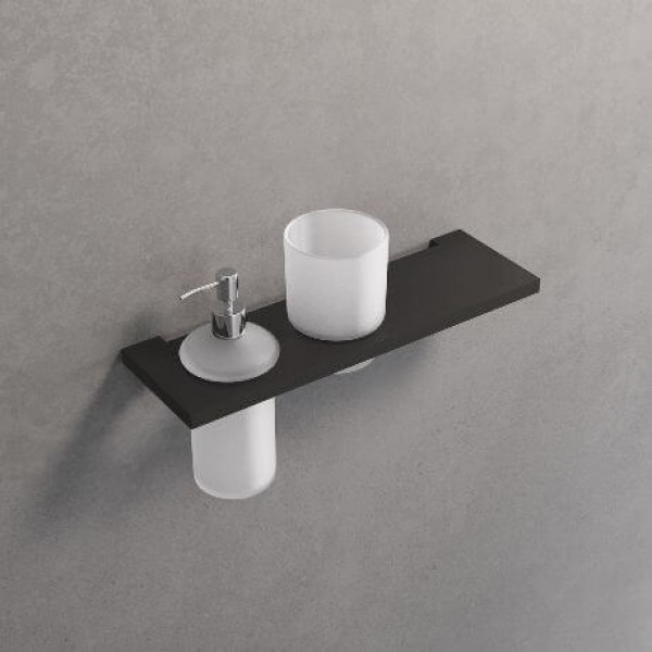 Shelf 45x9,7 material: Solid Surface surface: Matt, color: Black Shelves