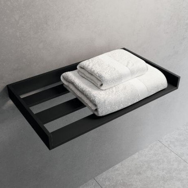 Shelve for towel 61,2x35x6 material: Solid Surface Wall-hung, color: Black surface: Matt Shelves for towels Shelve for towel 61,2x35x6 material: Solid Surface Wall-hung, color: Black surface: Matt Shelves for towels