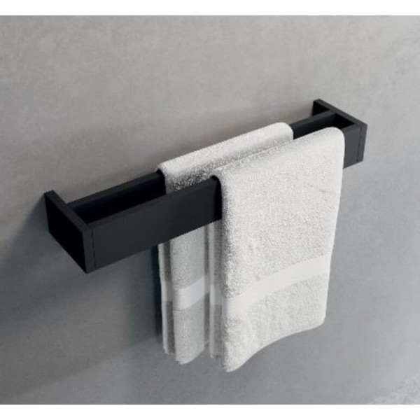 Πετσετοθήκη 30x10x6 σταθερή από solid surface διπλή, χρώμα: Μαύρο επιφάνεια: Ματ Πετσετοθήκες