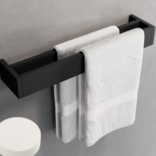 Towel 45x10x6 Fixed double material: Solid Surface, color: Black surface: Matt Towel rails Towel 45x10x6 Fixed double material: Solid Surface, color: Black surface: Matt Towel rails