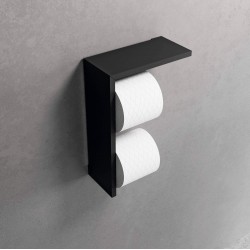 Paper holder double / with shelf material: Solid Surface 21,2x9,7x31,1, color: Black surface: Matt
