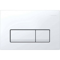 Πλακέτα εντοιχιζόμενου καζανακίου white alpine από ABS διπλής ενέργειας μηχανικά με έλασμα, χρώμα: Λευκό επιφάνεια: Γυαλιστερή Πλακέτες