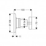 Diverter for concealed shower tap Wall-mounted - external part material: Brass 3 way, color: Chrome surface: Glossy Diverters - external part