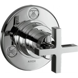 Diverter for concealed shower tap Wall-mounted - external part material: Brass 3 way, color: Chrome surface: Glossy