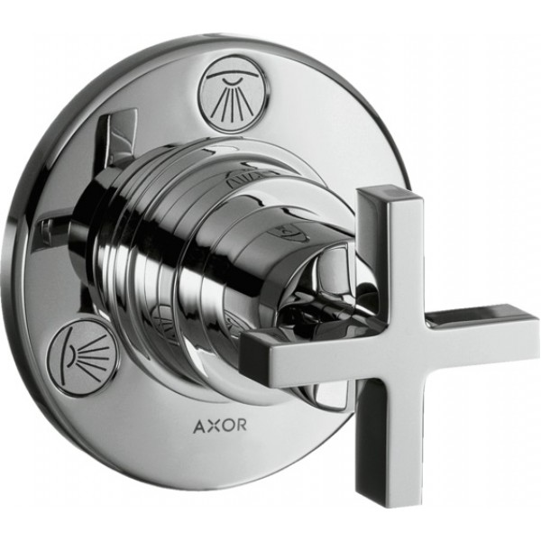 Diverter for concealed shower tap Wall-mounted - external part material: Brass 3 way, color: Chrome surface: Glossy Diverters - external part