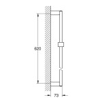 Shower slider rail 60cm material: Brass Simple, color: Chrome surface: Glossy Shower slider rail 60cm material: Brass Simple, color: Chrome surface: Glossy Shower slider rails