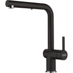 Kitchen tap Deck-mounted material: Brass with shower L-Spout, onyx, color: Black surface: Matt Deck-mounted Kitchen tap Deck-mounted material: Brass with shower L-Spout, onyx, color: Black surface: Matt Deck-mounted