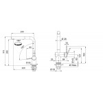 Kitchen tap Deck-mounted material: Brass with shower L-Spout, color: Chrome surface: Glossy Deck-mounted Kitchen tap Deck-mounted material: Brass with shower L-Spout, color: Chrome surface: Glossy Deck-mounted